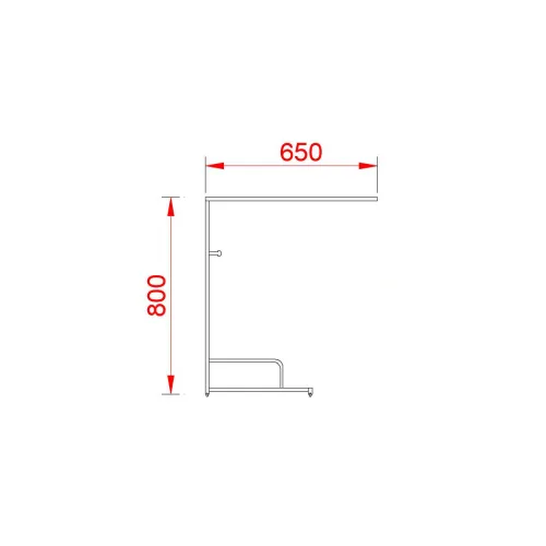 Masă auxiliară din oțel 65 × 43 × 80 cm TTAT-01.png