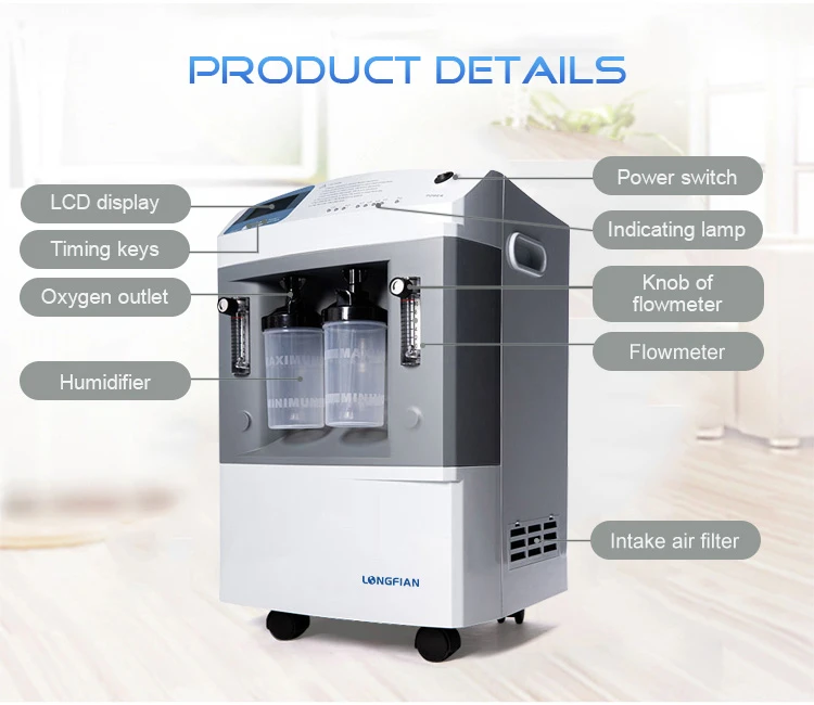 Concentrator de oxigen mobil JAY 10 l, dublu