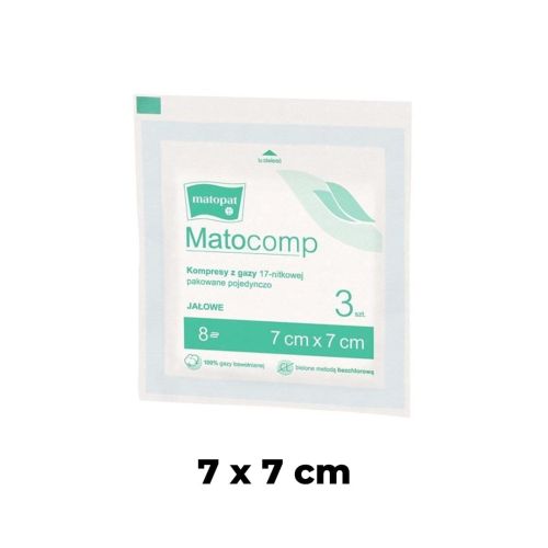 Compresă de gaz sterilă 3 buc. Matocomp Kompres gazowy jałowy 3 szt. Matocomp 7x7.jpg