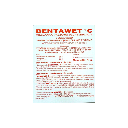 Bentawet C pentru diaree la vaci și viței 1 kg Bentawet C.png