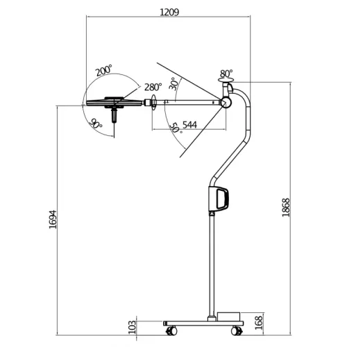 Lampa de tratament și chirurgie S300M Luvis lampa-zabiegowo-operacyjna-bezcieniowa-s300m-przejezdna (2).webp