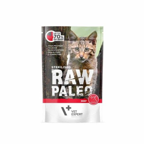 RAW PALEO Cat Carne de vită sterilizată 100 g Vet-Expert raw-paleo-sterilised-beef-mokra-karma-dla-kotow-sterylizowanych-wolowina-pakiet-12x100g.jpg