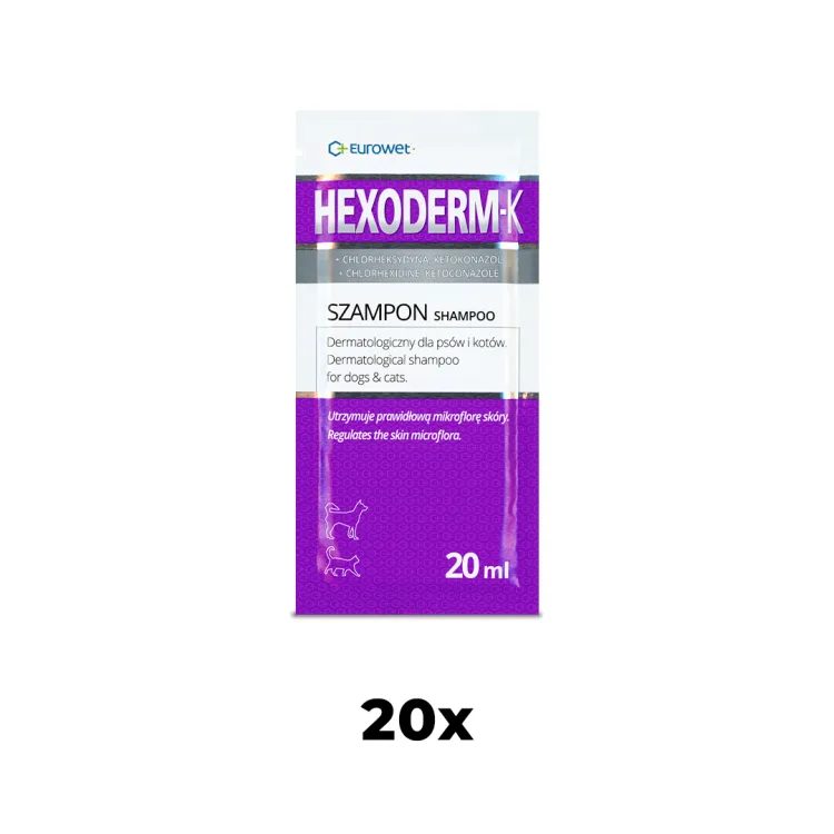 Hexoderm-K szampon saszetki 20 x 20 ml Eurowet.png