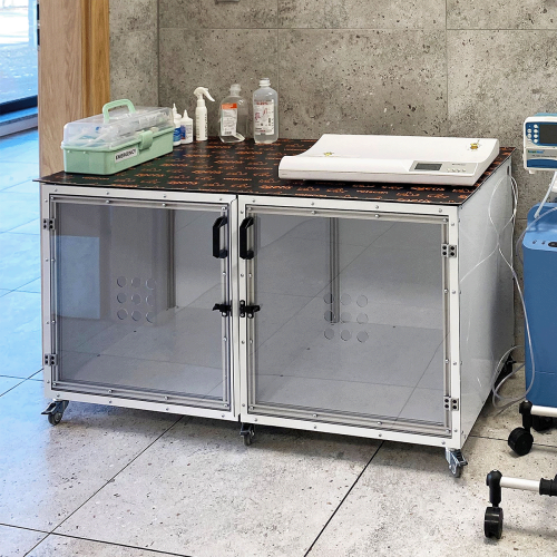 Cușcă dublă cu partiție mobilă 60x120x60 cm