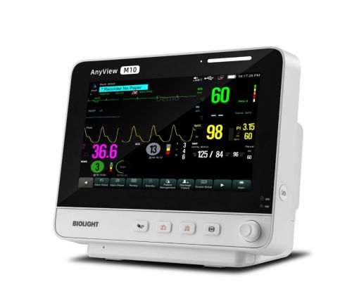 Monitor pacient M10 Biolight Kardiomonitor M10 Biolight z 10,4-calowym ekranem dotykowym monitoruje EKG, SpO₂, NIBP, oddech i temperaturę. Lekki, mobilny, z funkcją rozpoznawania arytmii i długą pracą na baterii – idealny do opieki weterynaryjnej i medycznej.