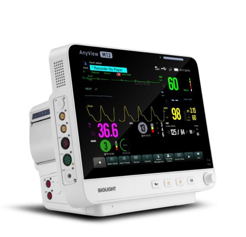Monitor pacient M12 Biolight Kardiomonitor M12 Biolight z ekranem 12,1” monitoruje EKG, SpO₂, NIBP, oddech i temperaturę. Lekki, mobilny i precyzyjny — idealny do intensywnego nadzoru pacjentów.